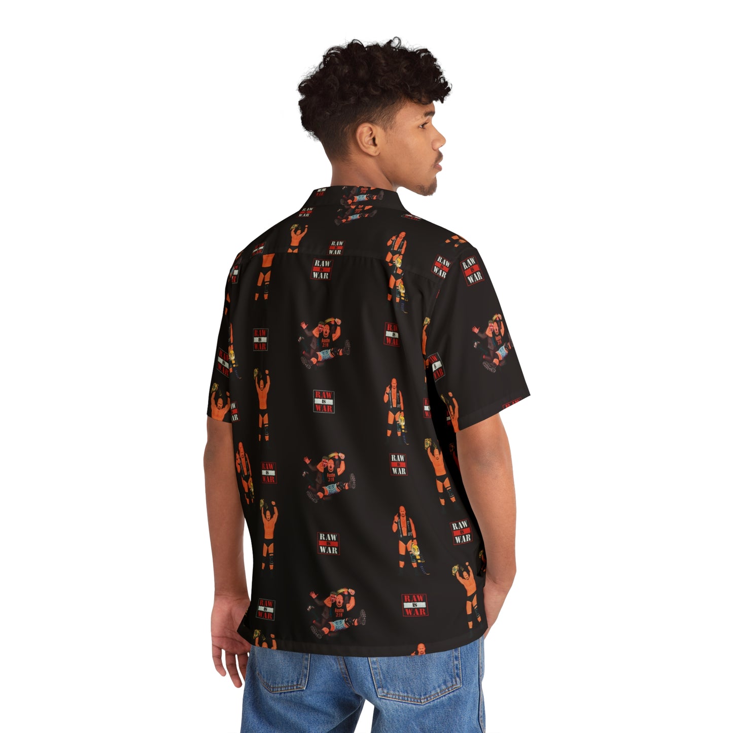 WWF Raw is War Stone Cold Steve Austin Hawaiian Shirt (Raw Rivals)