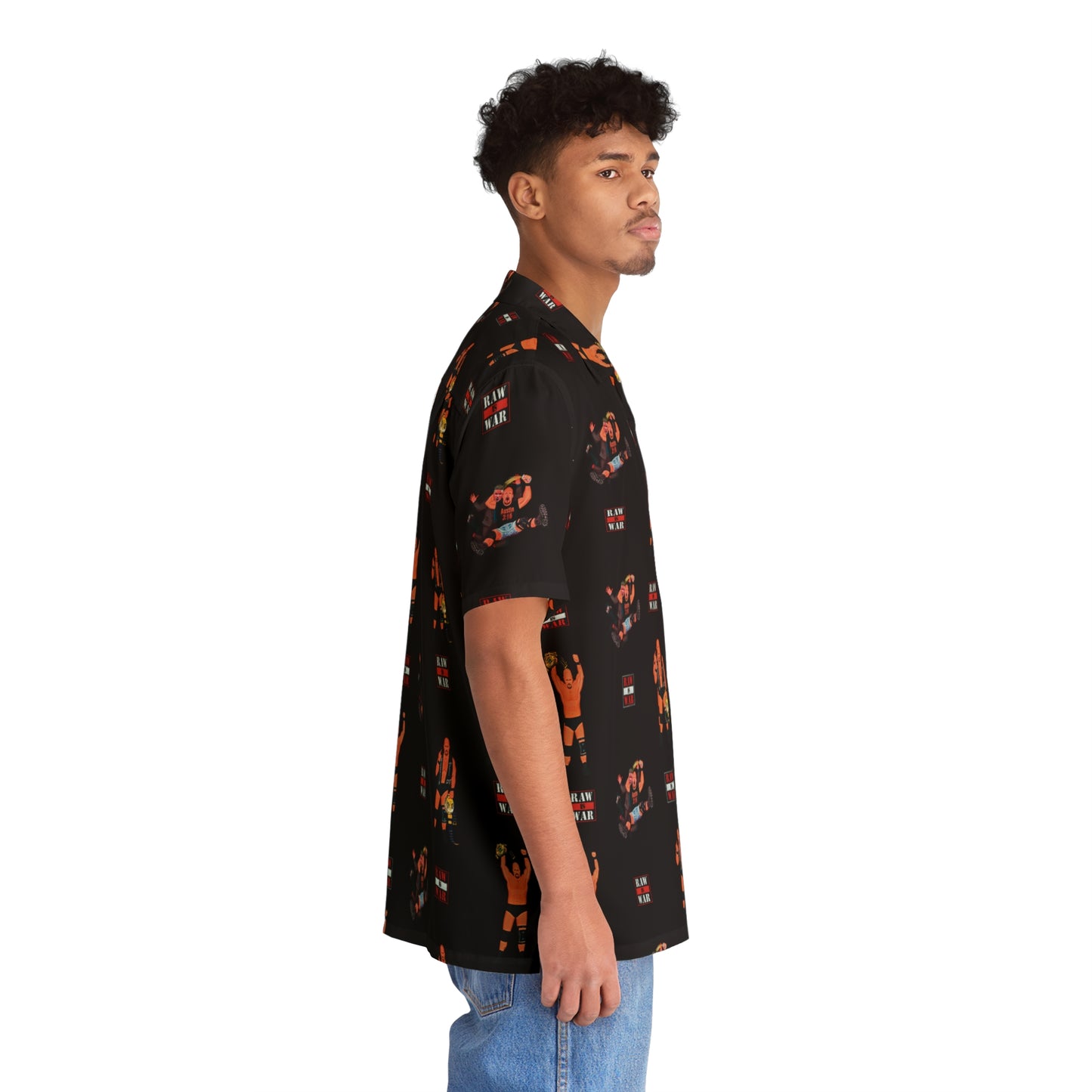 WWF Raw is War Stone Cold Steve Austin Hawaiian Shirt (Raw Rivals)