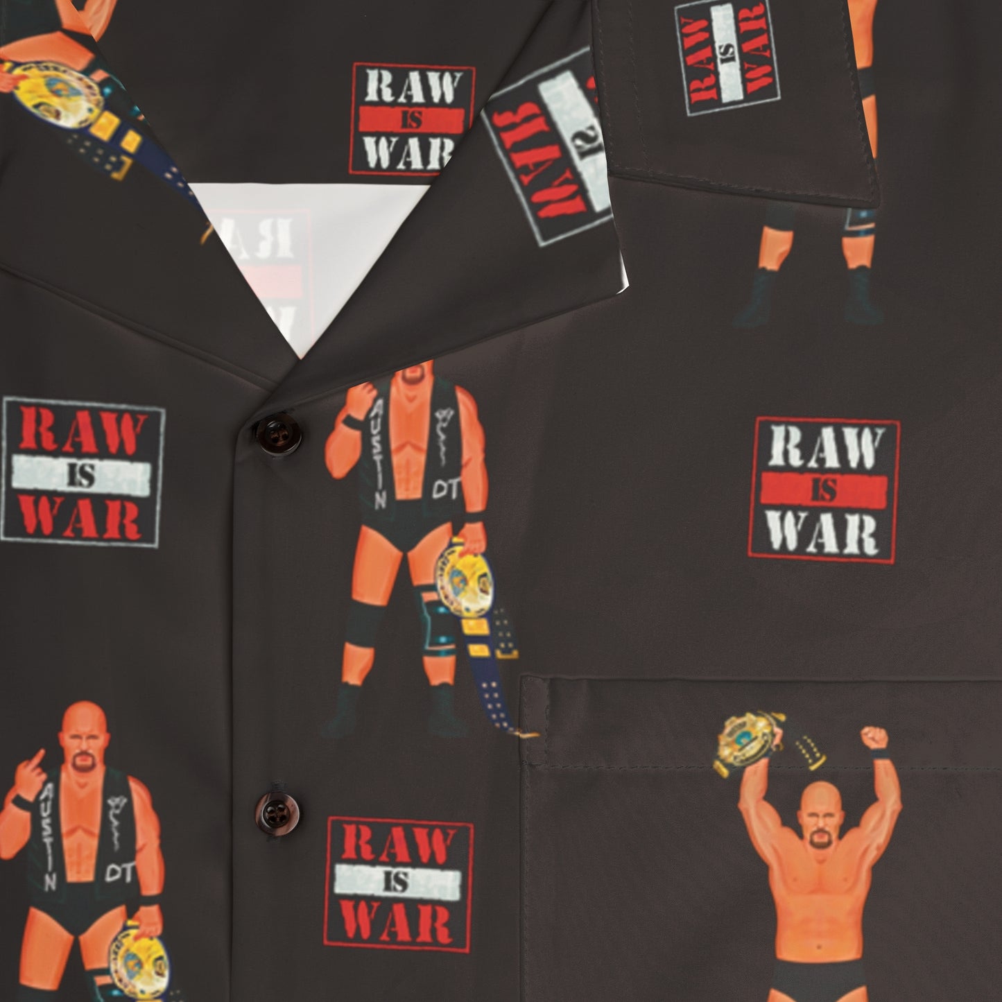 WWF Raw is War Stone Cold Steve Austin Hawaiian Shirt (Raw Rivals)
