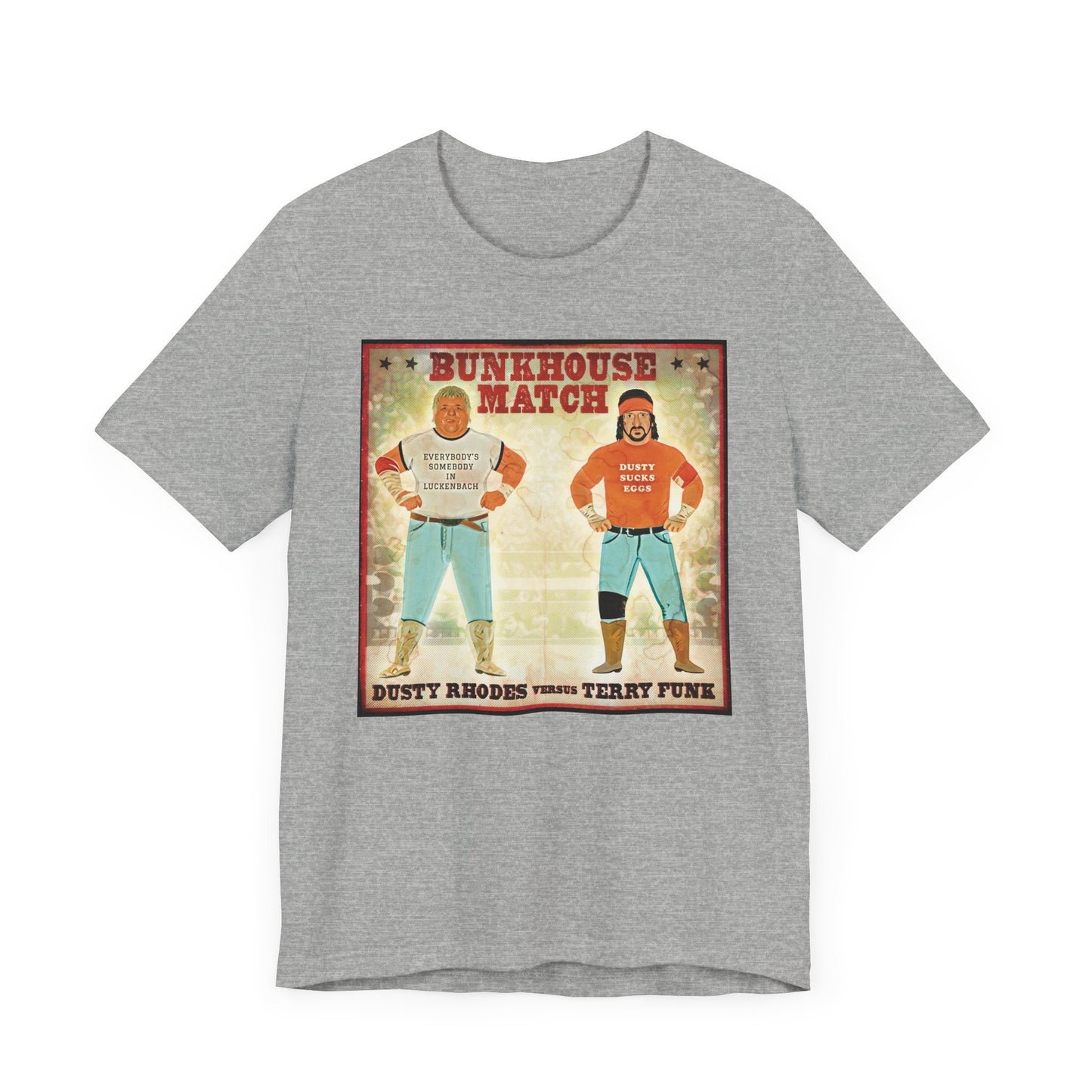 Dusty Rhodes and Terry Funk! A Bunkhouse Stampede up in the sky!