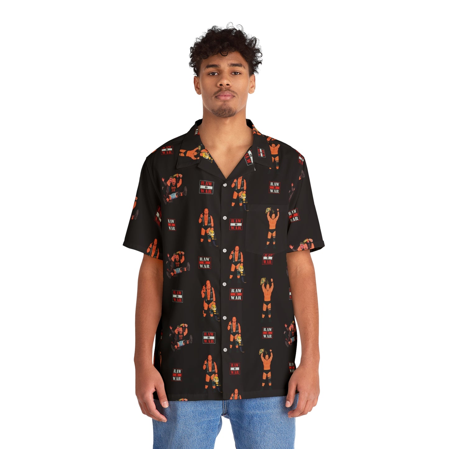WWF Raw is War Stone Cold Steve Austin Hawaiian Shirt (Raw Rivals)
