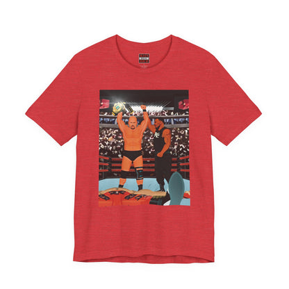 Austin's 8 year journey Classic 90s Wrestling tee!