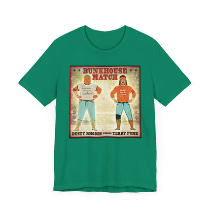 Dusty Rhodes and Terry Funk! A Bunkhouse Stampede up in the sky!