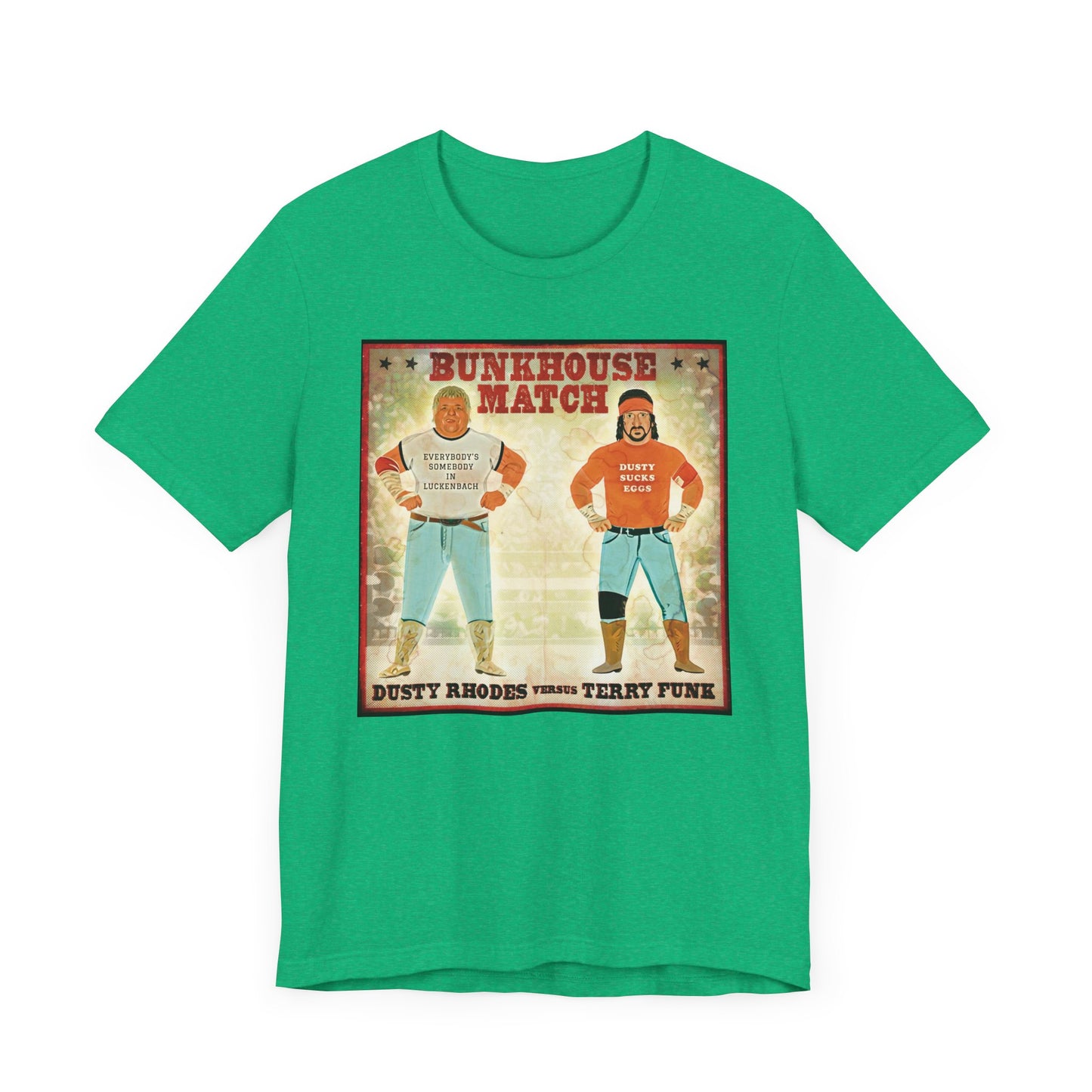 Dusty Rhodes and Terry Funk! A Bunkhouse Stampede up in the sky!