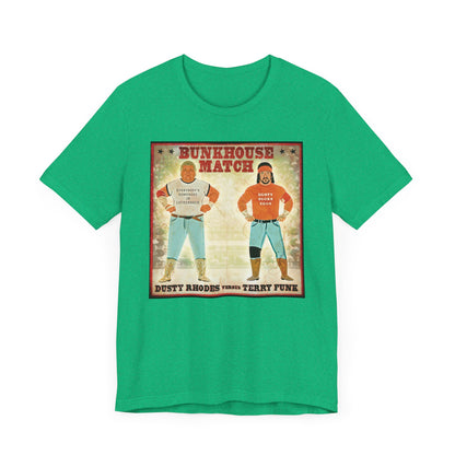 Dusty Rhodes and Terry Funk! A Bunkhouse Stampede up in the sky!