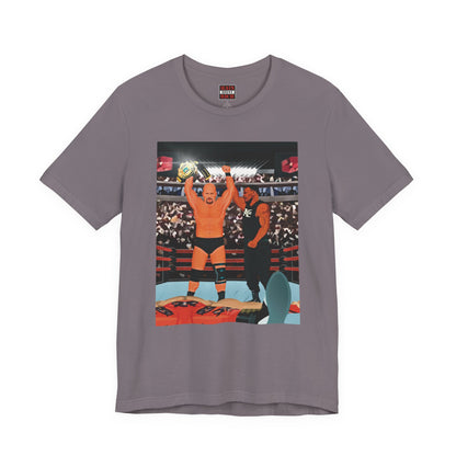 Austin's 8 year journey Classic 90s Wrestling tee!