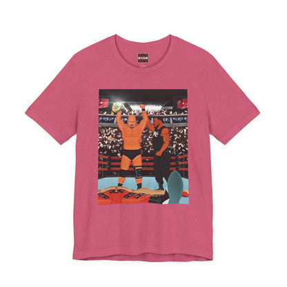 Austin's 8 year journey Classic 90s Wrestling tee!