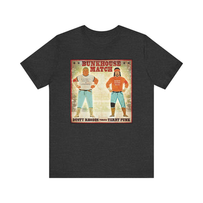 Dusty Rhodes and Terry Funk! A Bunkhouse Stampede up in the sky!