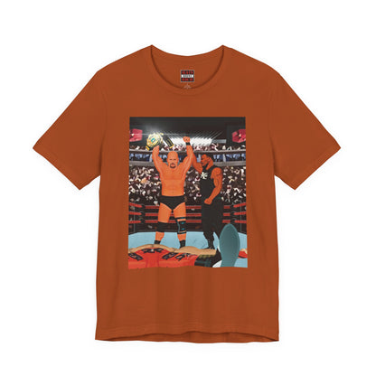 Austin's 8 year journey Classic 90s Wrestling tee!